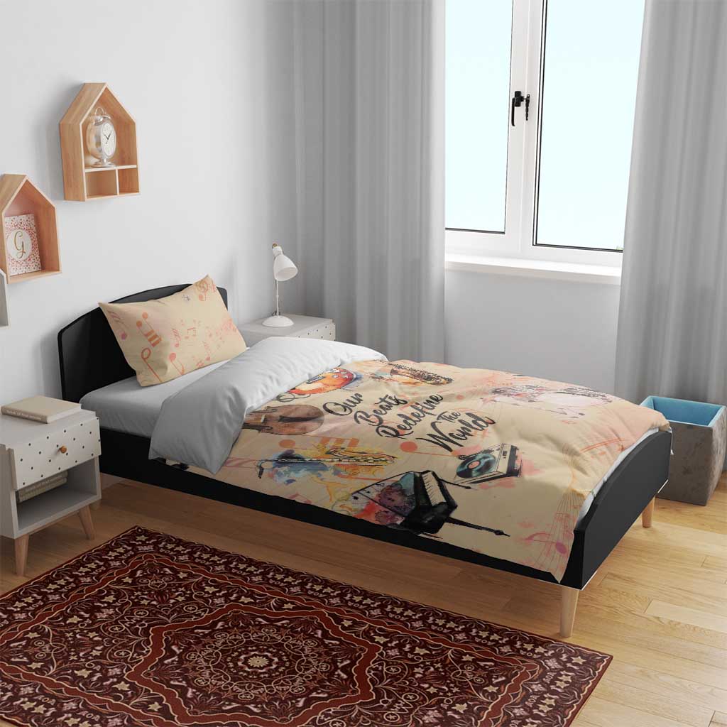Our Beats Redefine The World African Bedding Set Afro Music