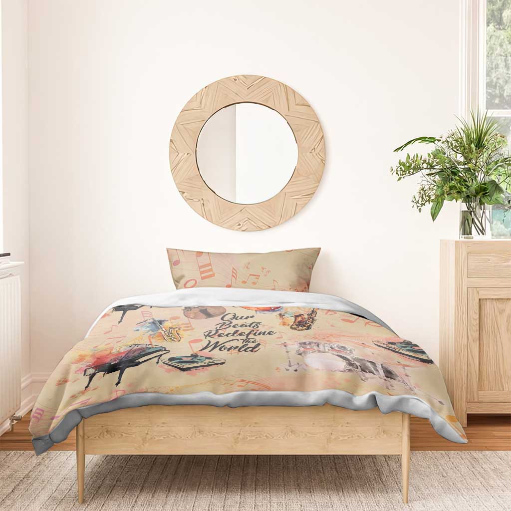 Our Beats Redefine The World African Bedding Set Afro Music