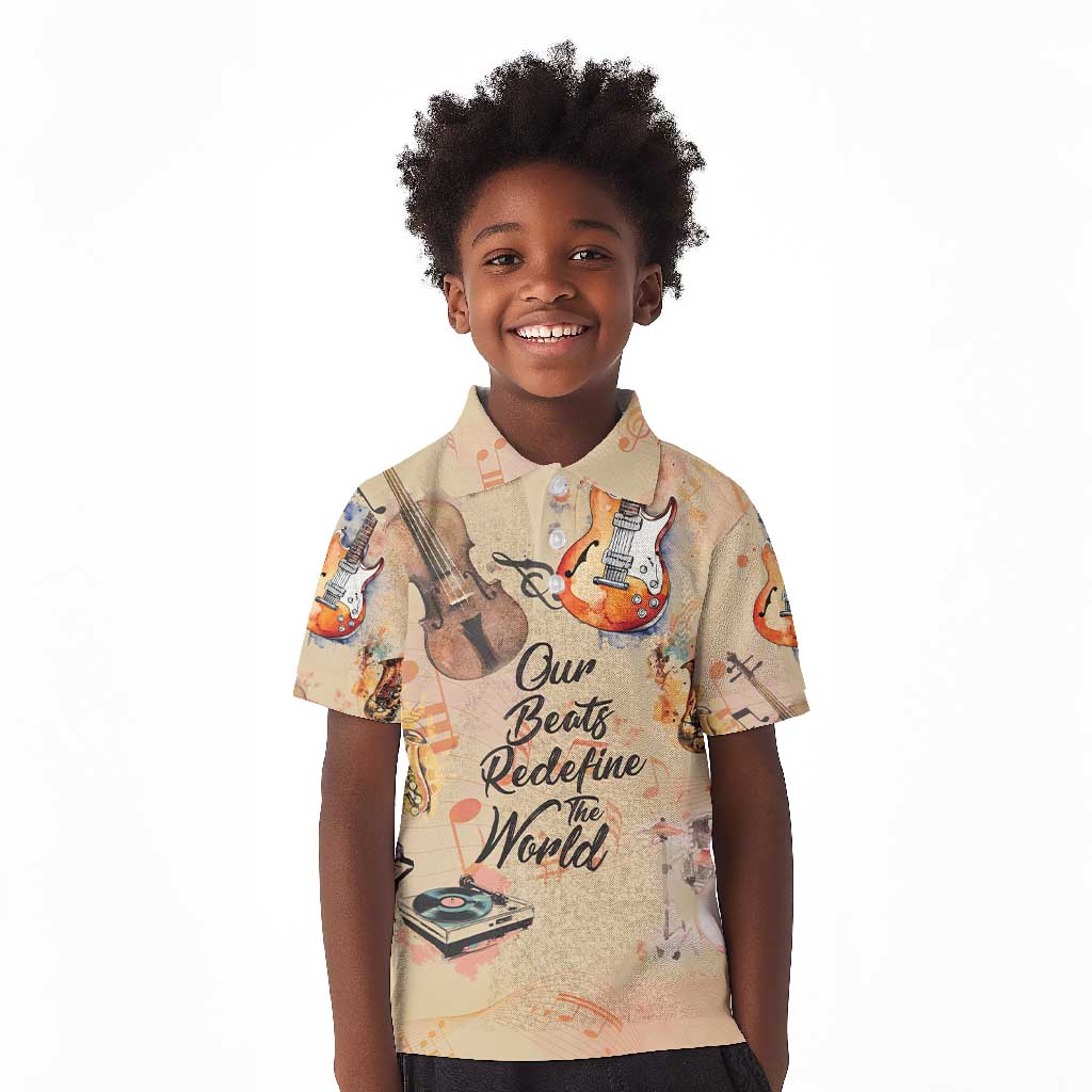 Our Beats Redefine The World African Kid Polo Shirt Afro Music