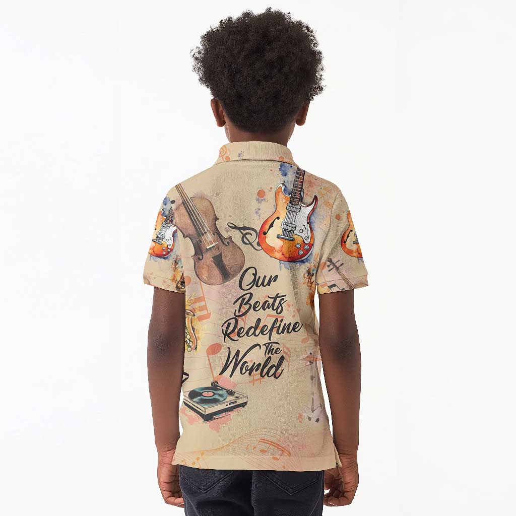 Our Beats Redefine The World African Kid Polo Shirt Afro Music