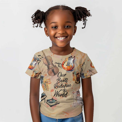 Our Beats Redefine The World African Kid T shirt Afro Music