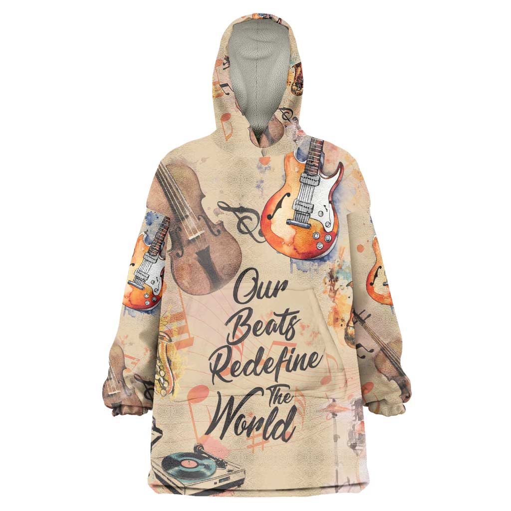 Our Beats Redefine The World African Kid Wearable Blanket Hoodie Afro Music