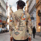 Our Beats Redefine The World African Long Sleeve Button Shirt Afro Music