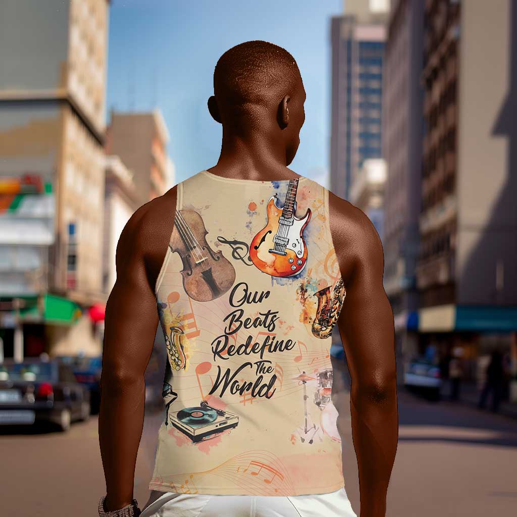 Our Beats Redefine The World African Men Tank Top Afro Music
