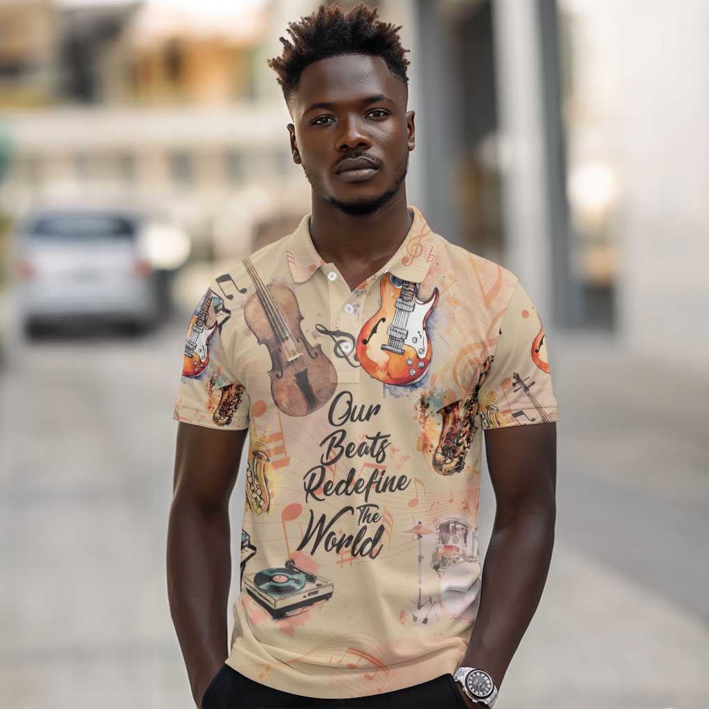 Our Beats Redefine The World African Polo Shirt Afro Music