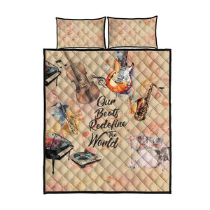 Our Beats Redefine The World African Quilt Bed Set Afro Music