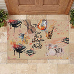 Our Beats Redefine The World African Rubber Doormat Afro Music