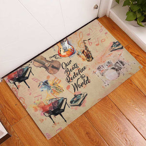 Our Beats Redefine The World African Rubber Doormat Afro Music