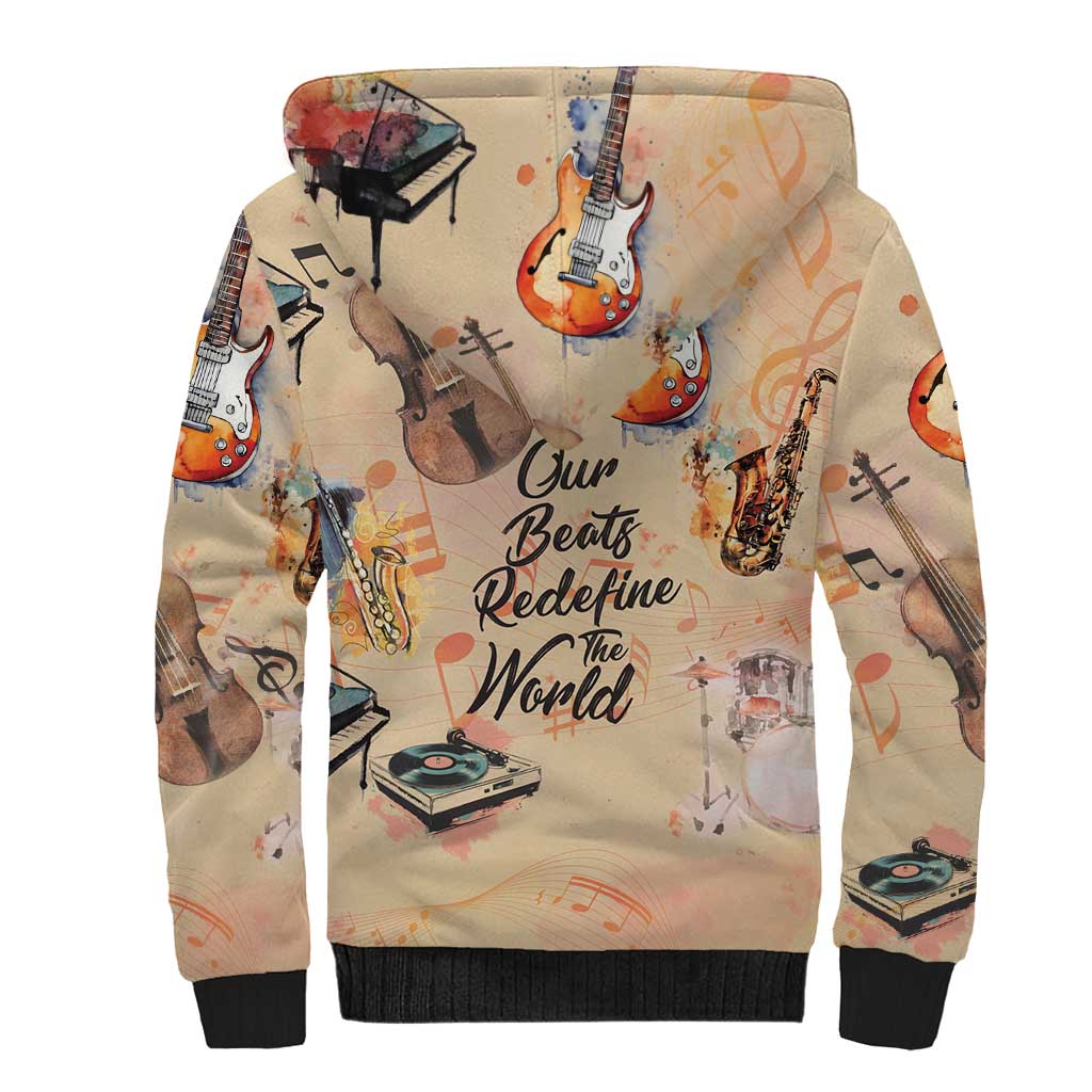 Our Beats Redefine The World African Sherpa Hoodie Afro Music