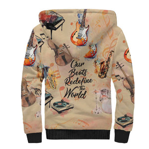 Our Beats Redefine The World African Sherpa Hoodie Afro Music