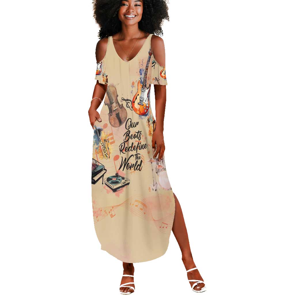 Our Beats Redefine The World African Summer Maxi Dress Afro Music