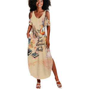 Our Beats Redefine The World African Summer Maxi Dress Afro Music