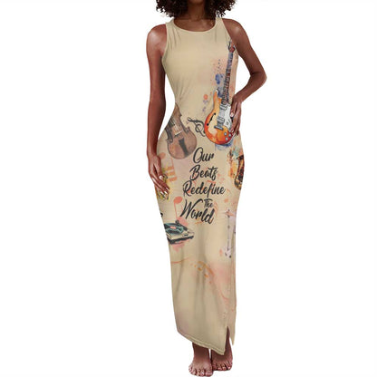 Our Beats Redefine The World African Tank Maxi Dress Afro Music