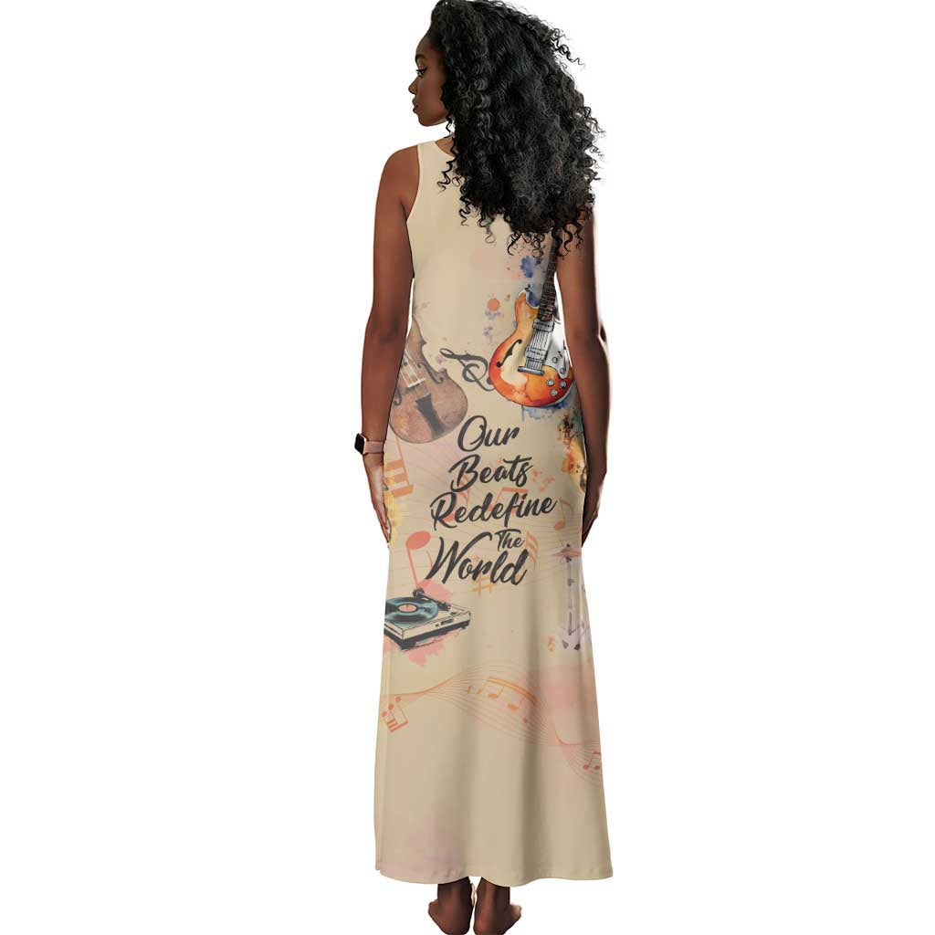 Our Beats Redefine The World African Tank Maxi Dress Afro Music