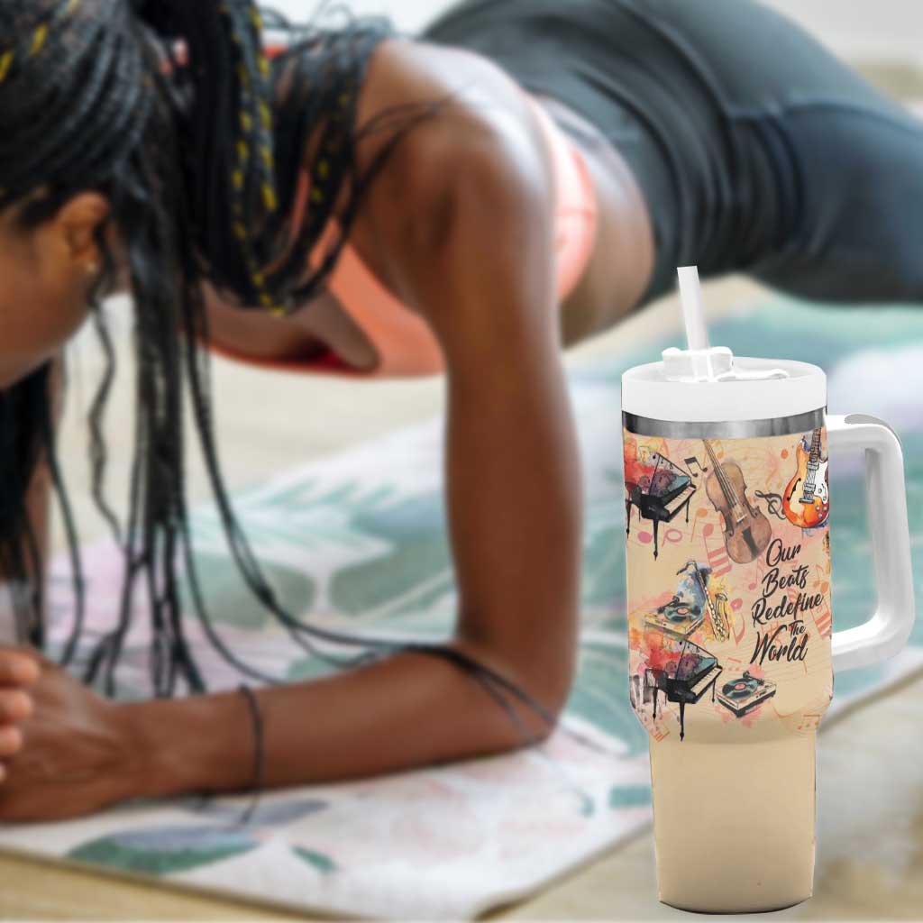 Our Beats Redefine The World African Tumbler With Handle Afro Music