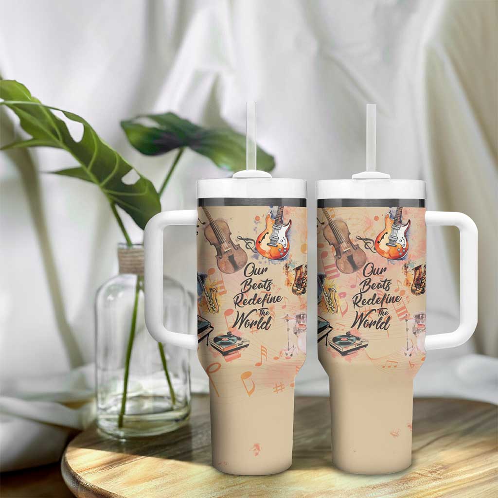 Our Beats Redefine The World African Tumbler With Handle Afro Music