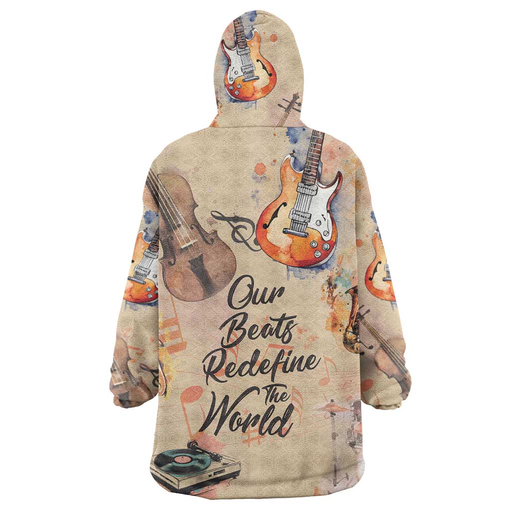 Our Beats Redefine The World African Wearable Blanket Hoodie Afro Music