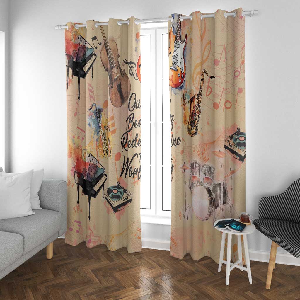 Our Beats Redefine The World African Window Curtain Afro Music