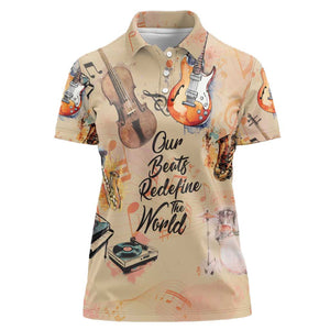 Our Beats Redefine The World African Women Polo Shirt Afro Music
