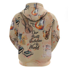 Our Beats Redefine The World African Zip Hoodie Afro Music