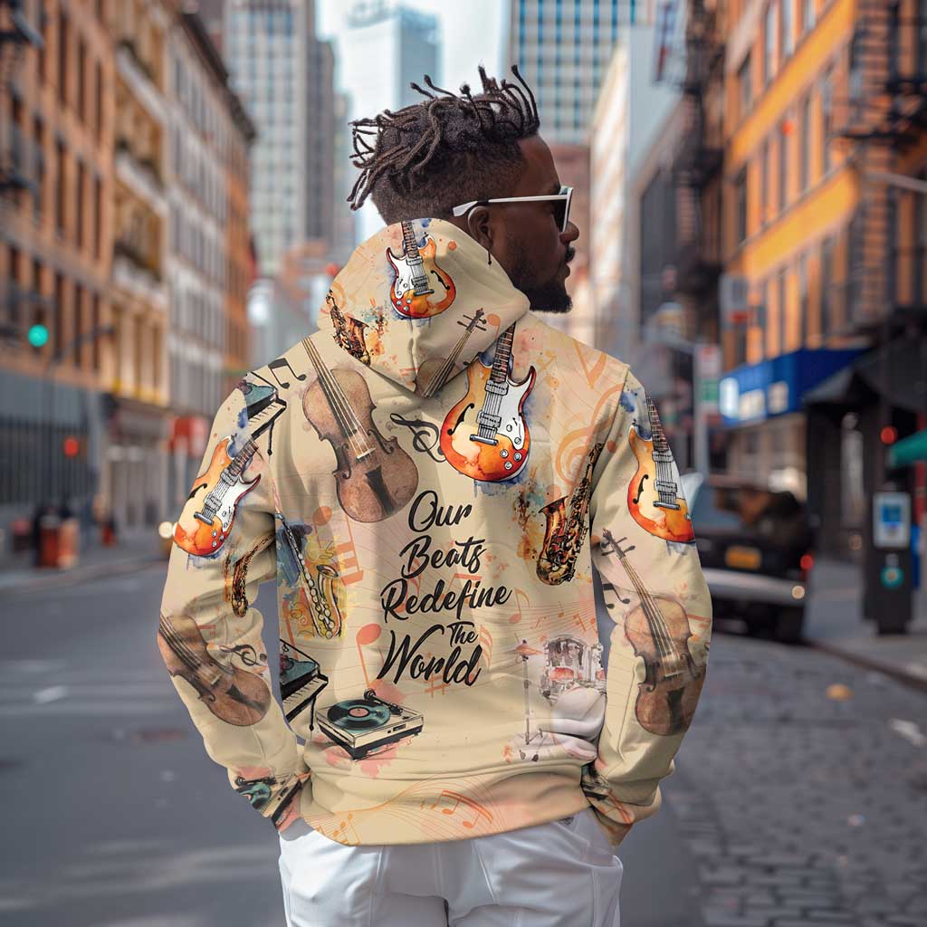 Our Beats Redefine The World African Zip Hoodie Afro Music