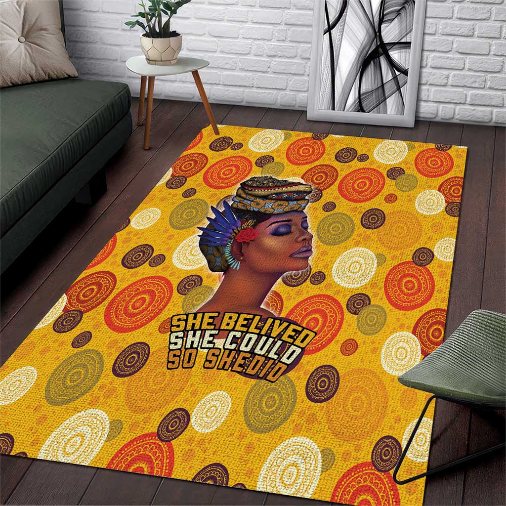 African Women Area Rug She Believed She Could So She Did