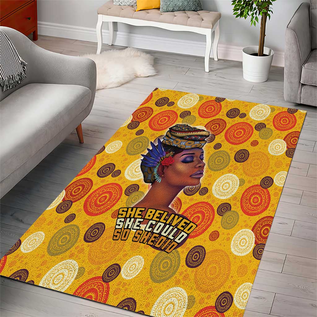 African Women Area Rug She Believed She Could So She Did