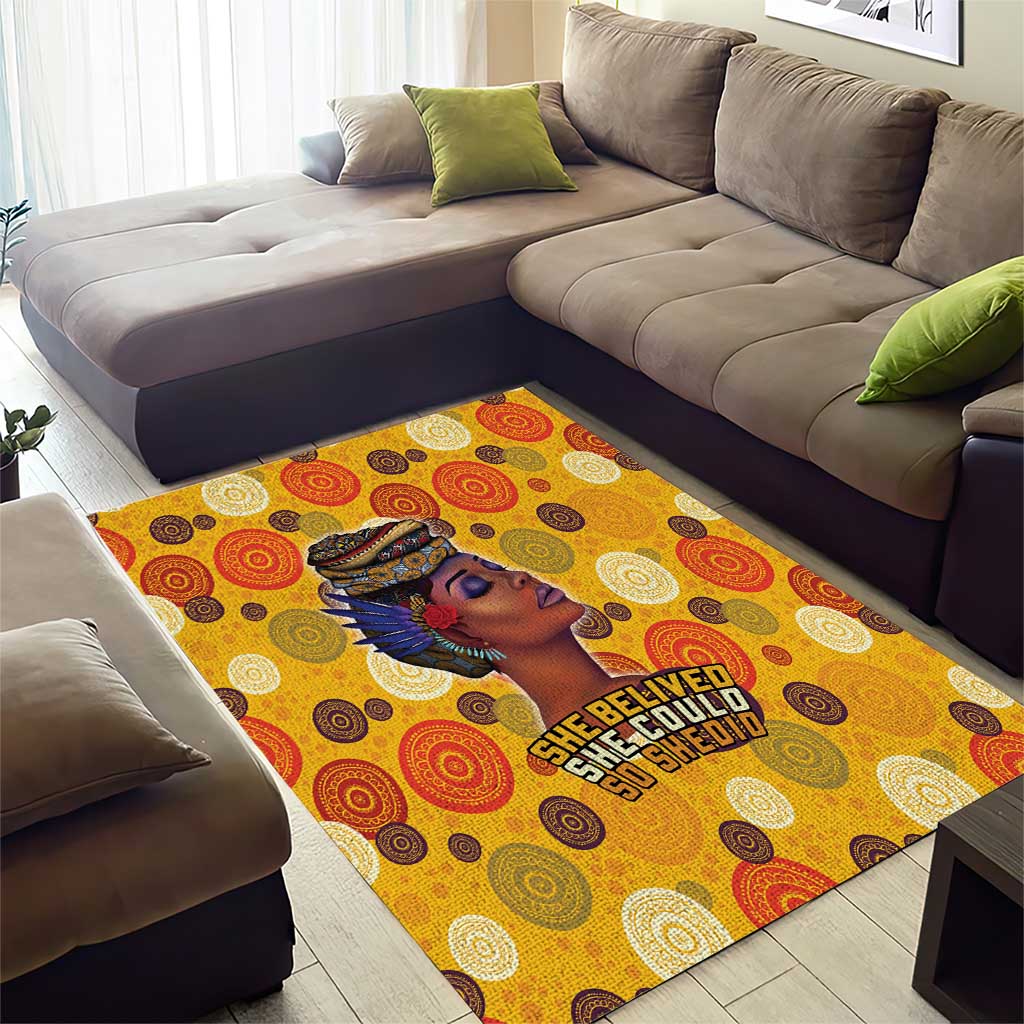 African Women Area Rug She Believed She Could So She Did
