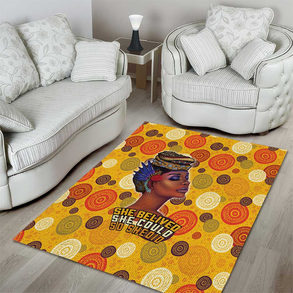 African Women Area Rug She Believed She Could So She Did