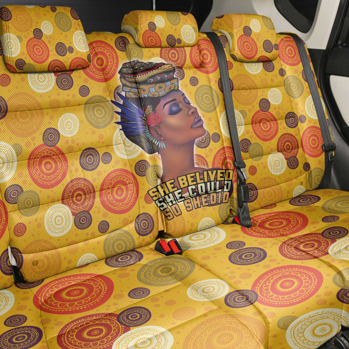 African Women Back Car Seat Cover She Believed She Could So She Did