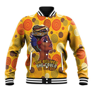 African Women Baseball Jacket She Believed She Could So She Did