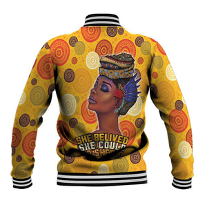 African Women Baseball Jacket She Believed She Could So She Did
