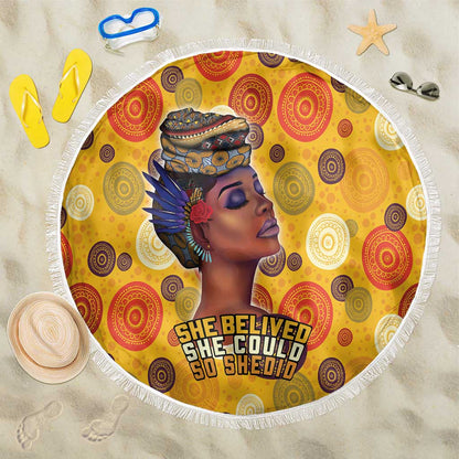 African Women Beach Blanket She Believed She Could So She Did