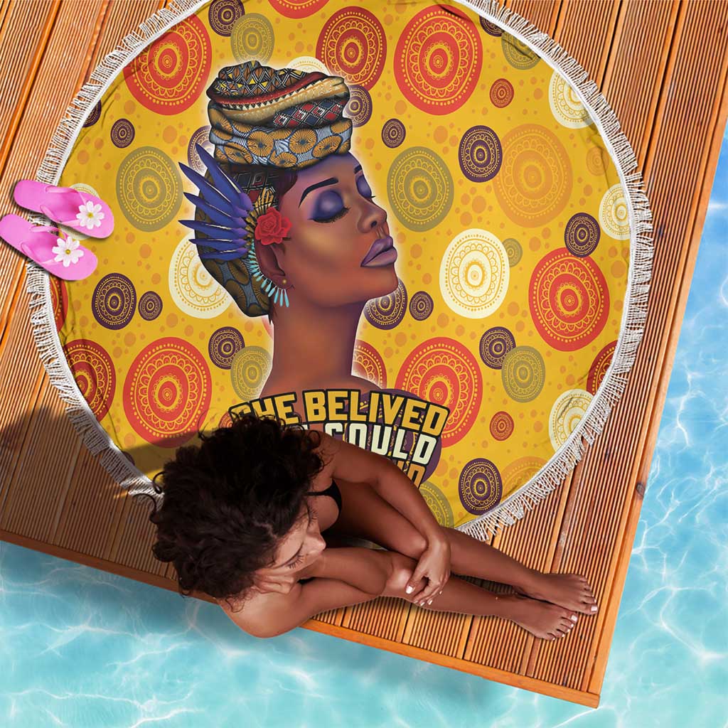 African Women Beach Blanket She Believed She Could So She Did