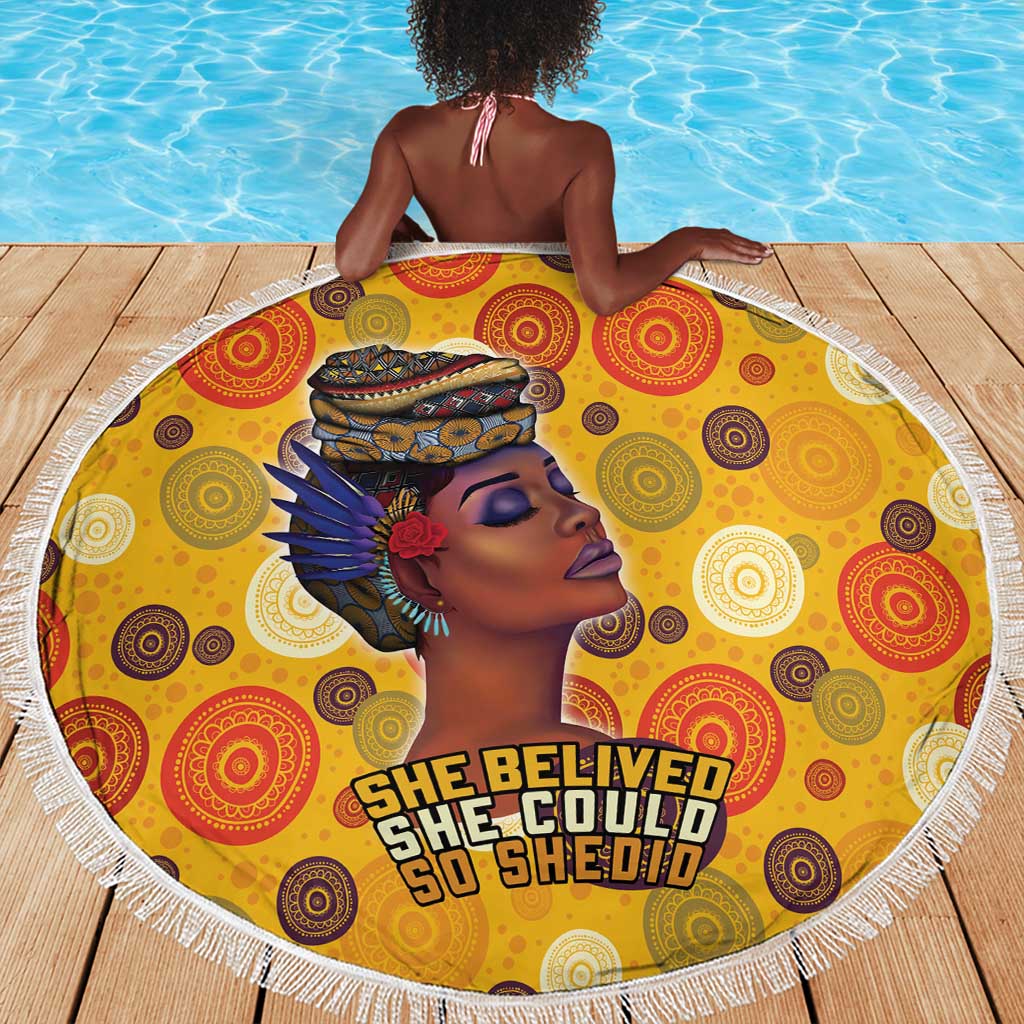 African Women Beach Blanket She Believed She Could So She Did