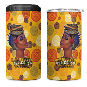 African Women 4 in 1 Can Cooler Tumbler She Believed She Could So She Did
