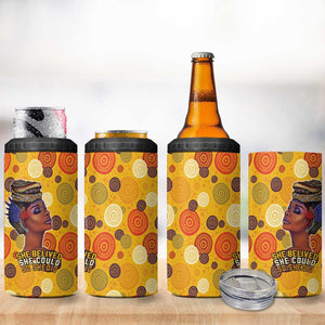 African Women 4 in 1 Can Cooler Tumbler She Believed She Could So She Did