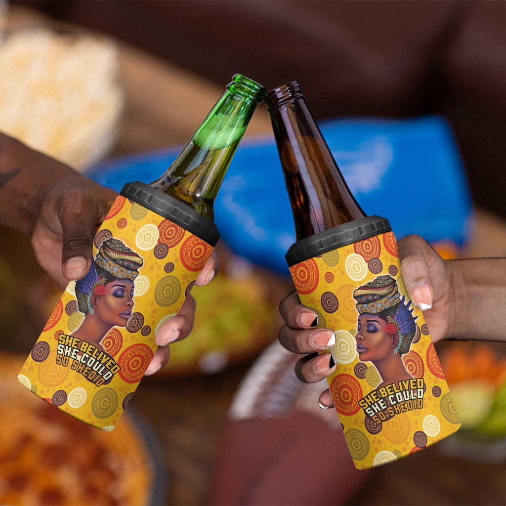 African Women 4 in 1 Can Cooler Tumbler She Believed She Could So She Did
