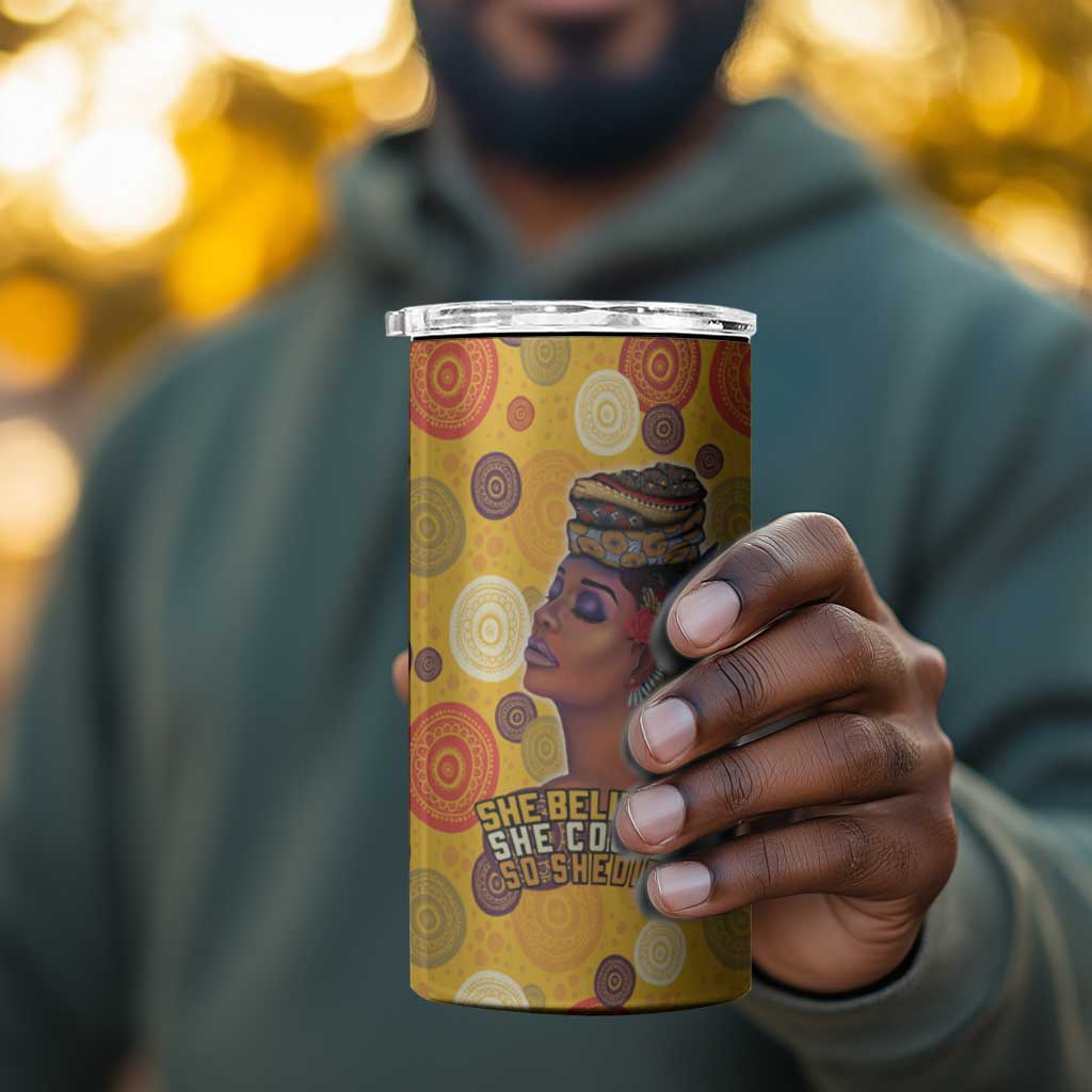 African Women 4 in 1 Can Cooler Tumbler She Believed She Could So She Did