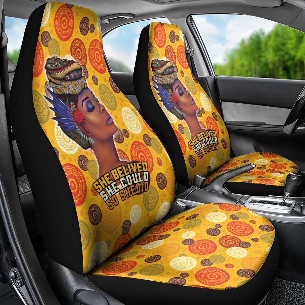 African Women Car Seat Cover She Believed She Could So She Did