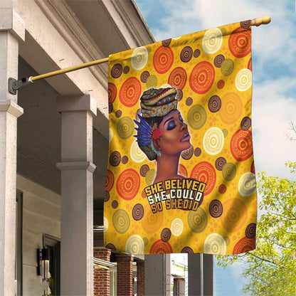 African Women Garden Flag She Believed She Could So She Did