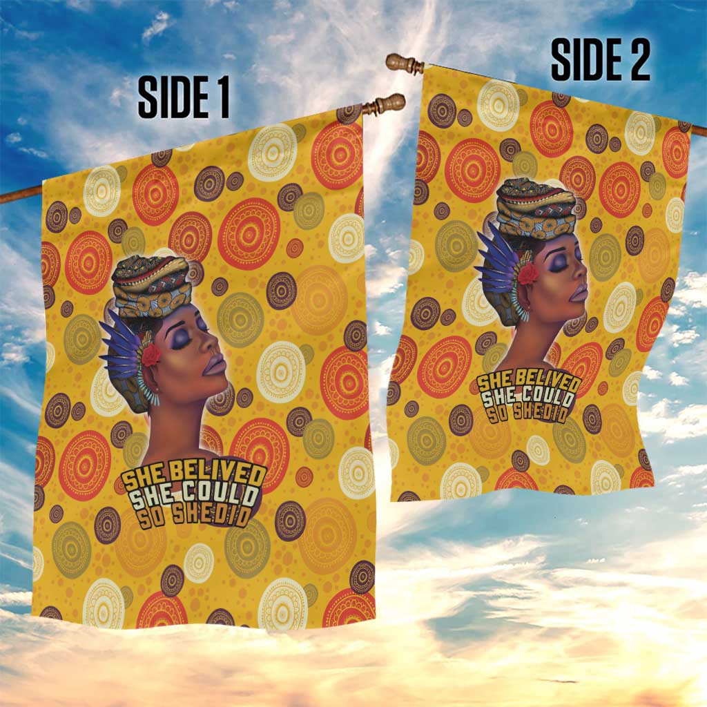 African Women Garden Flag She Believed She Could So She Did