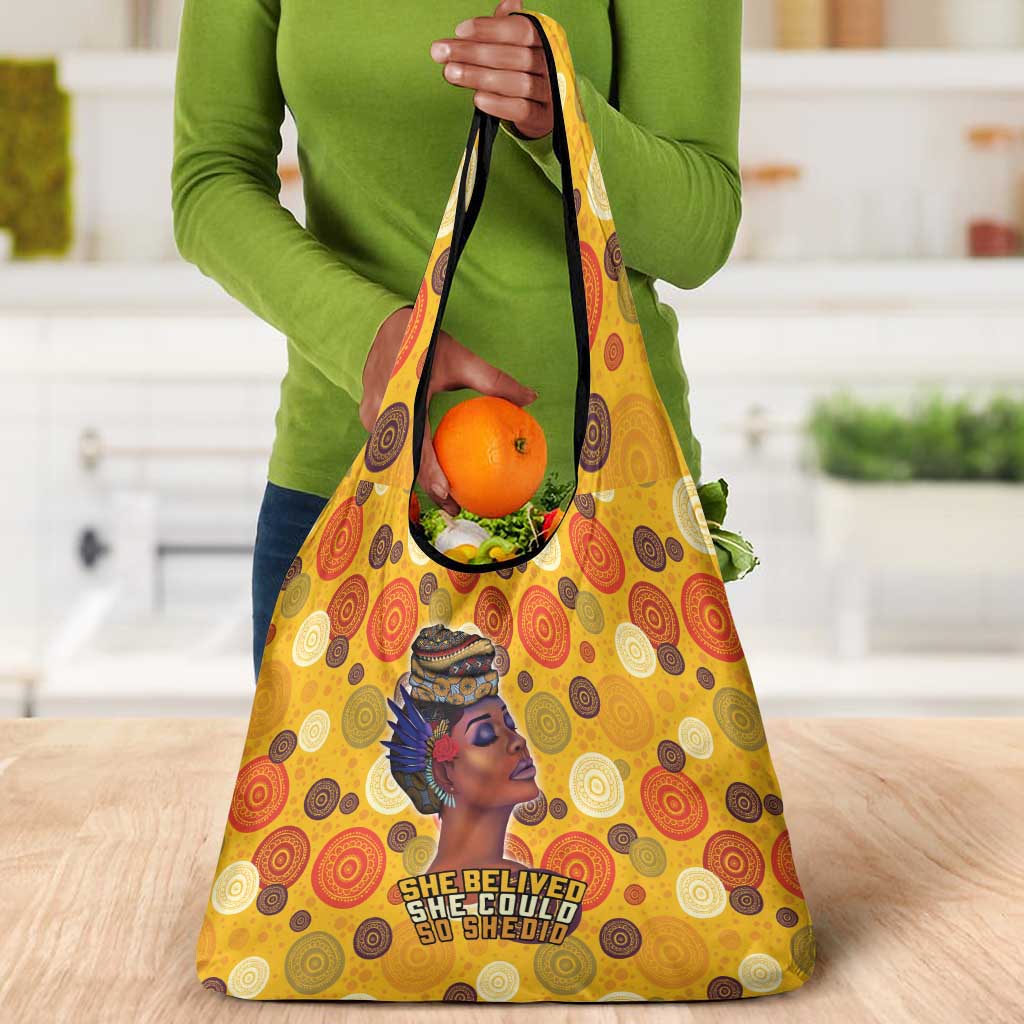 African Women Grocery Bag She Believed She Could So She Did
