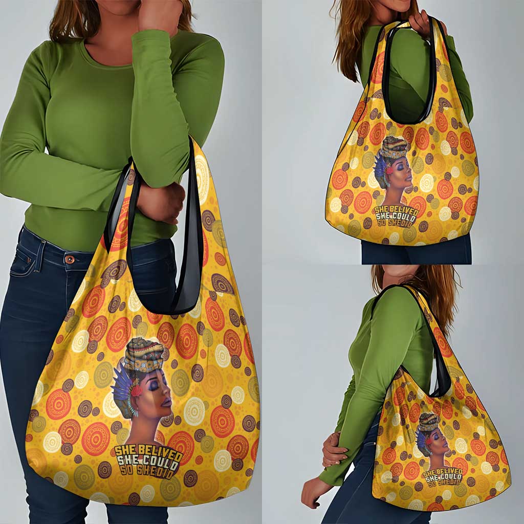 African Women Grocery Bag She Believed She Could So She Did