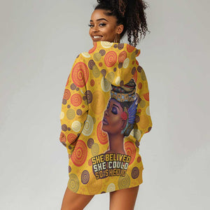 African Women Hoodie Dress She Believed She Could So She Did