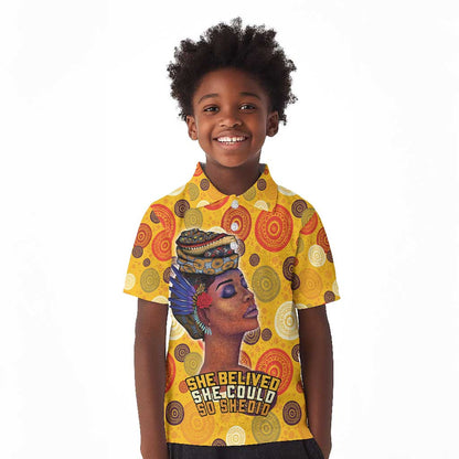 African Women Kid Polo Shirt She Believed She Could So She Did