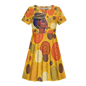 African Women Kid Short Sleeve Dress She Believed She Could So She Did