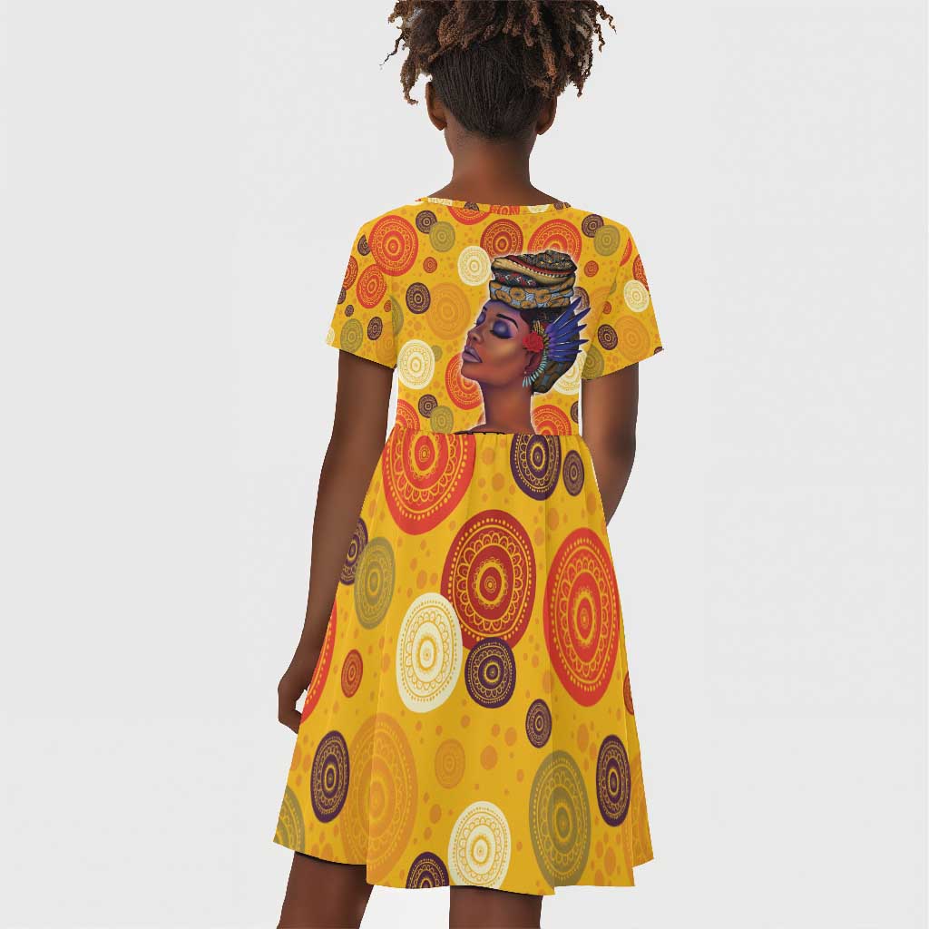 African Women Kid Short Sleeve Dress She Believed She Could So She Did