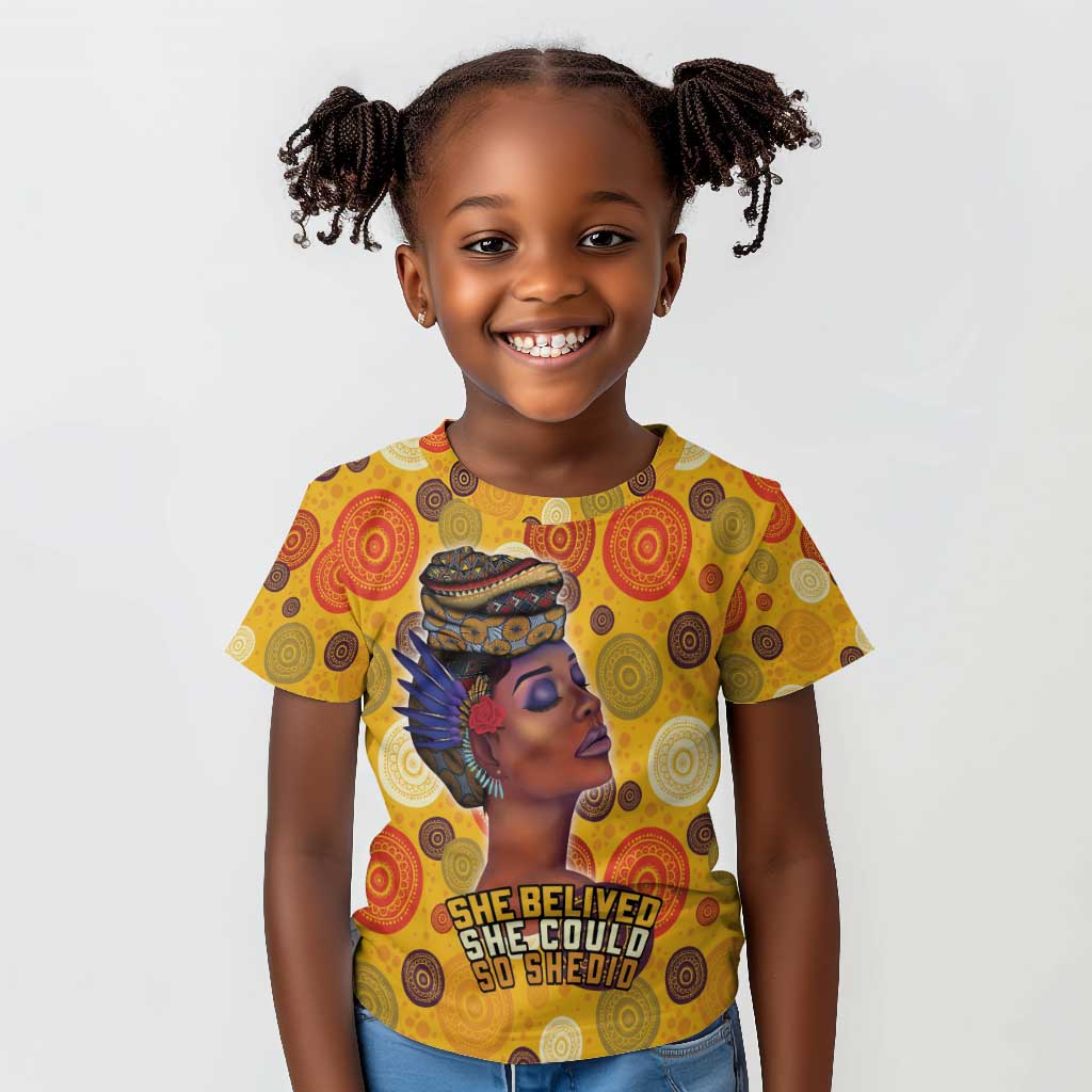 African Women Kid T shirt She Believed She Could So She Did