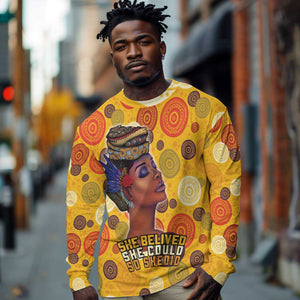 African Women Long Sleeve Shirt She Believed She Could So She Did